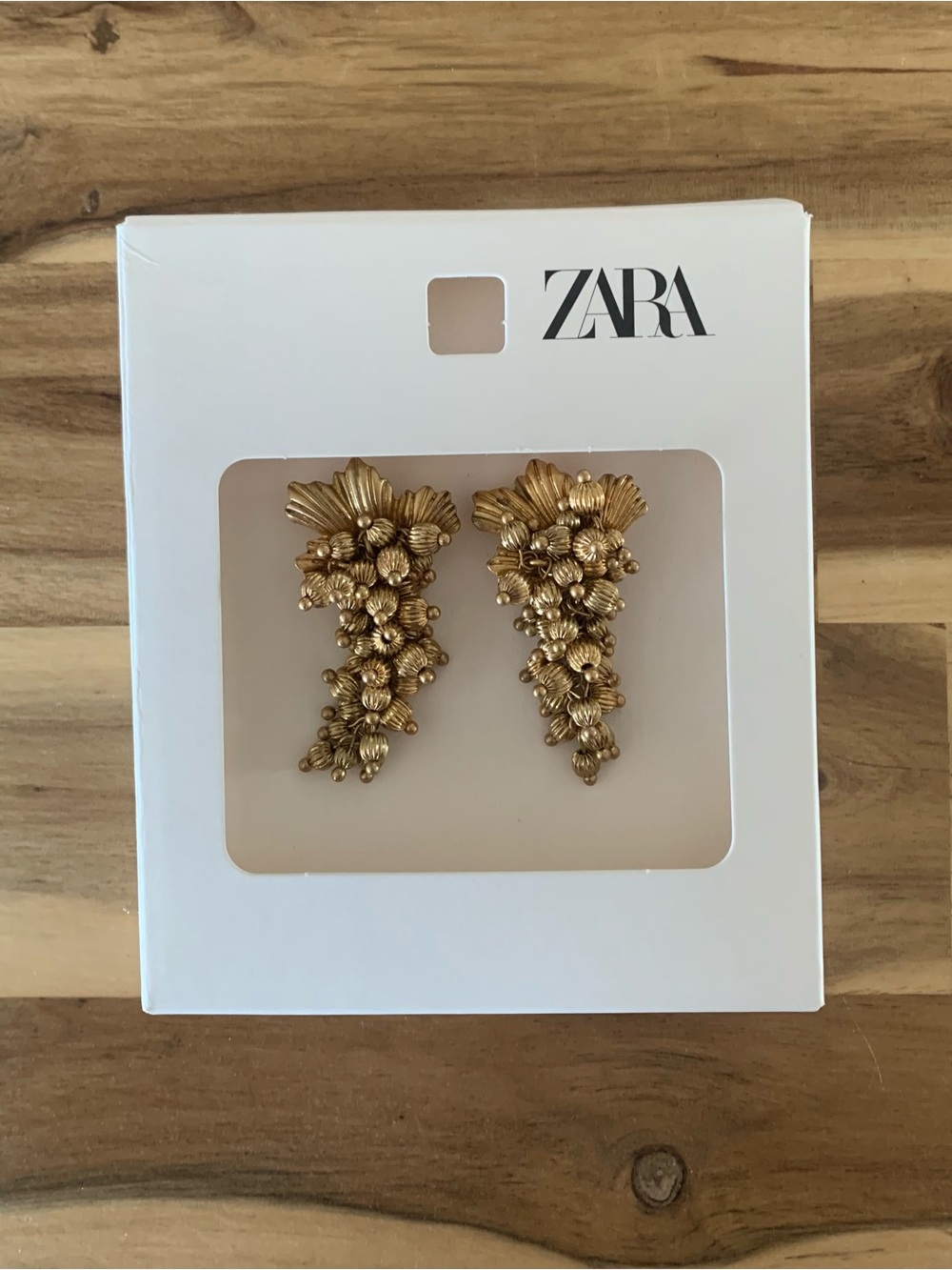 Zara metallic grape fruit earrings NWT